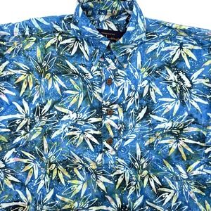 Pete Huntington Men's Hawaiian Short Sleeve Floral Multicolor Small Beach Polo